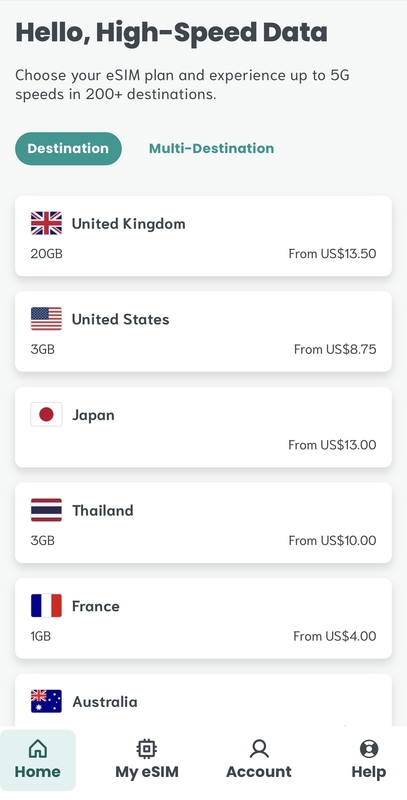 simlocal destinations
