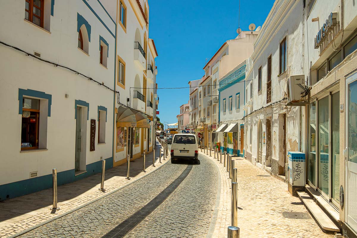 algarve road with car.