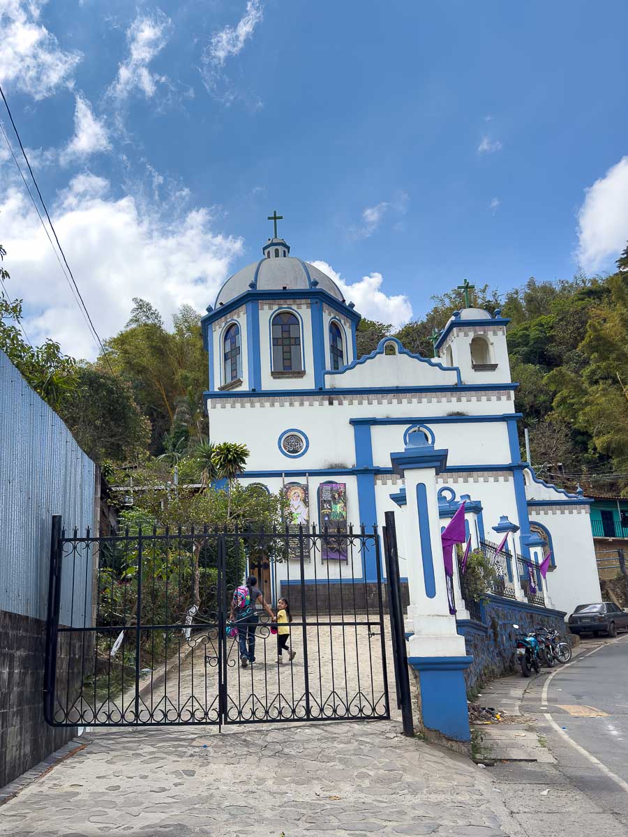 Blue church in Ataco.