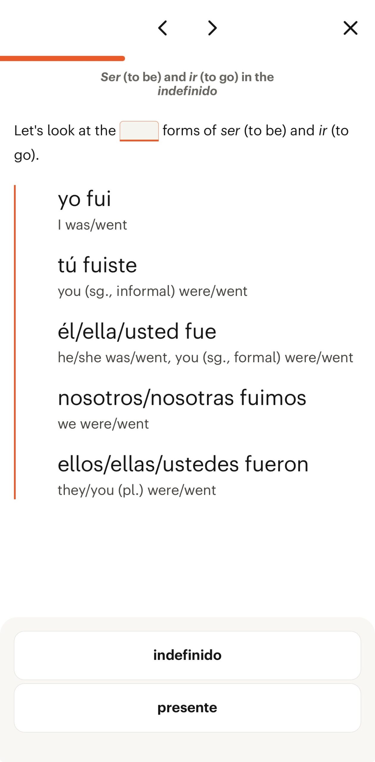 Babbel verb lessons.