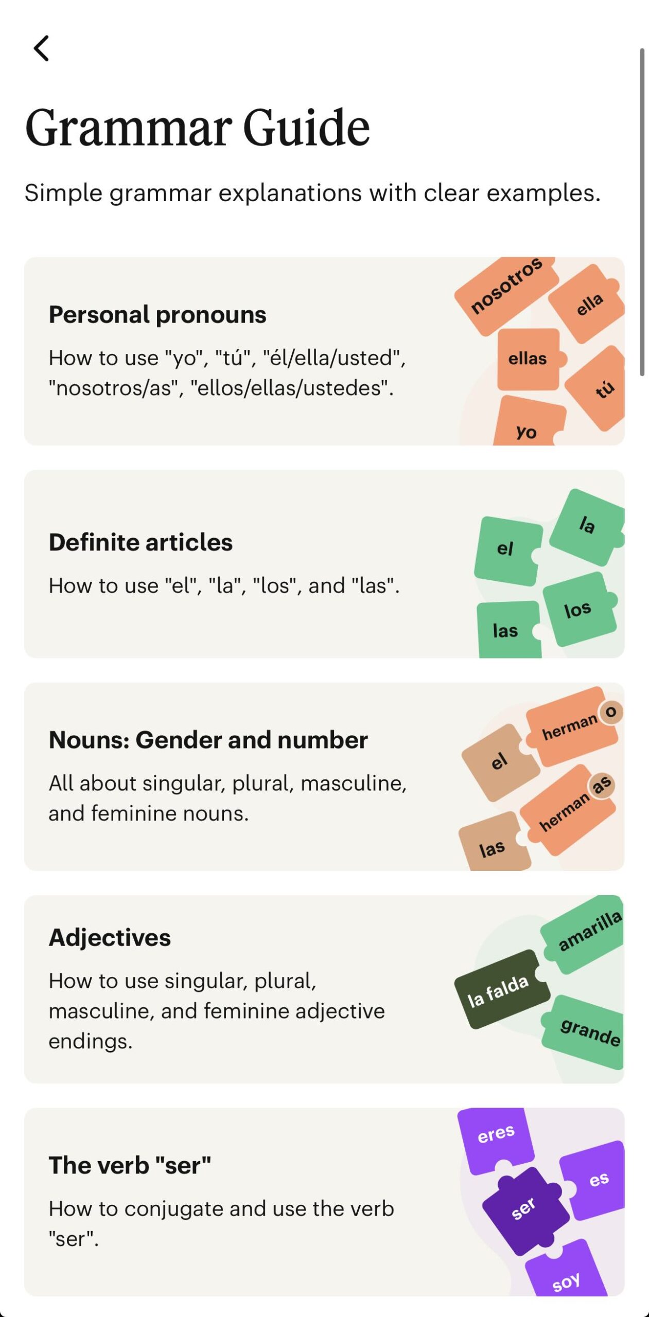Grammar guide on Babbel.