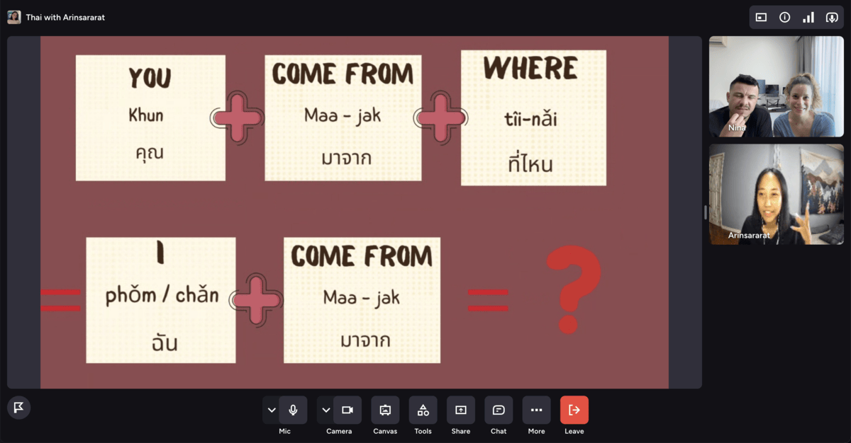 preply thai sentence structure lesson.
