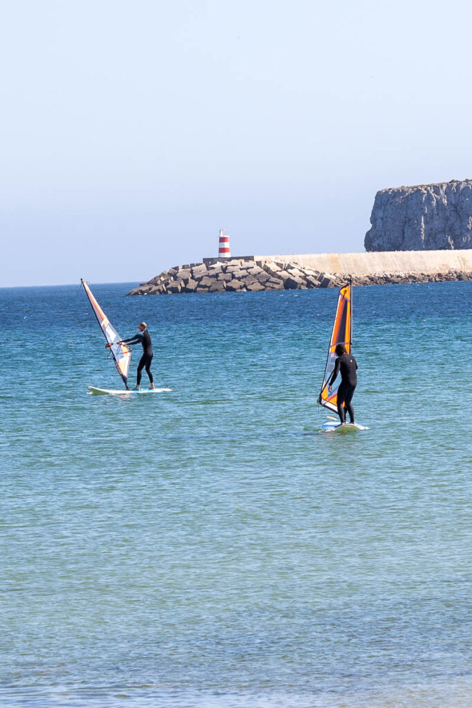 People windsurfing in Sagres.