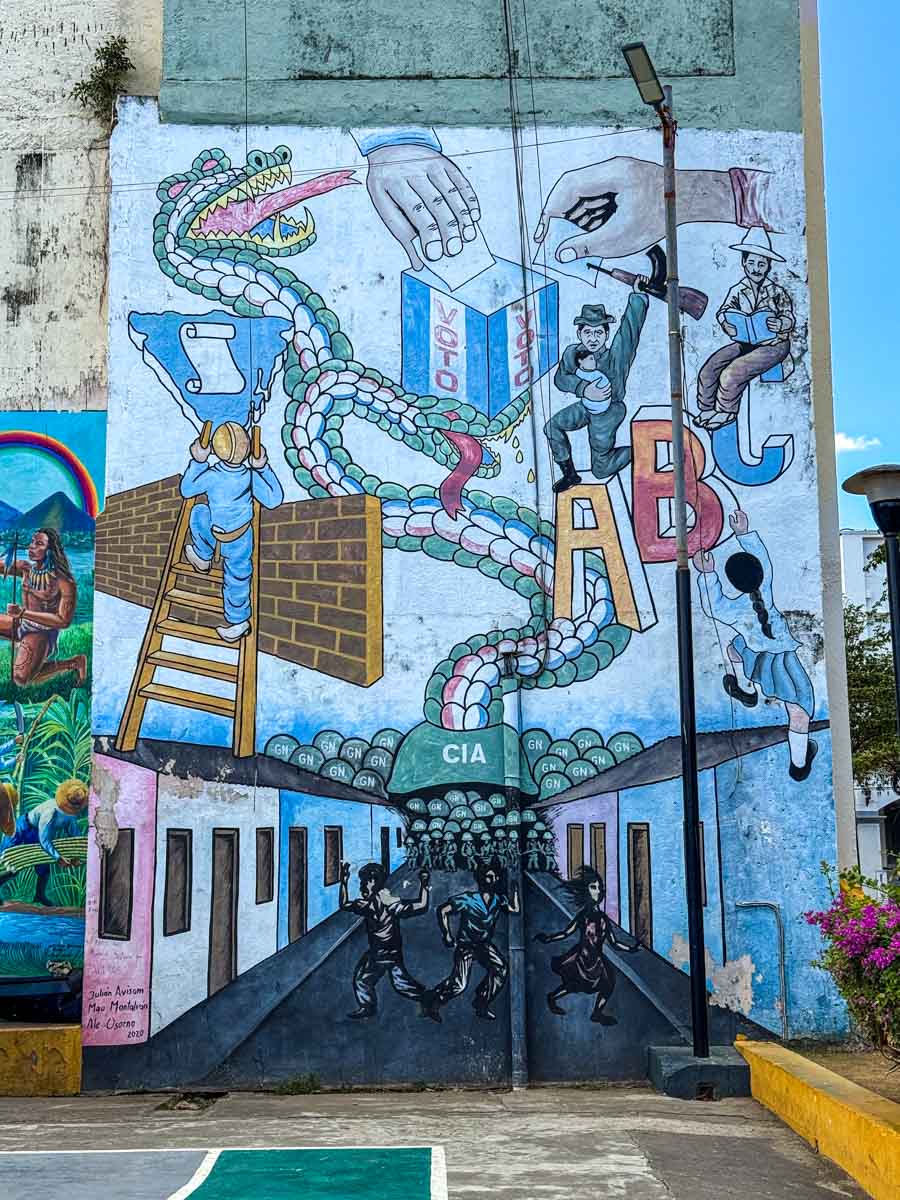 Colorful revolutionary mural in León, Nicaragua
