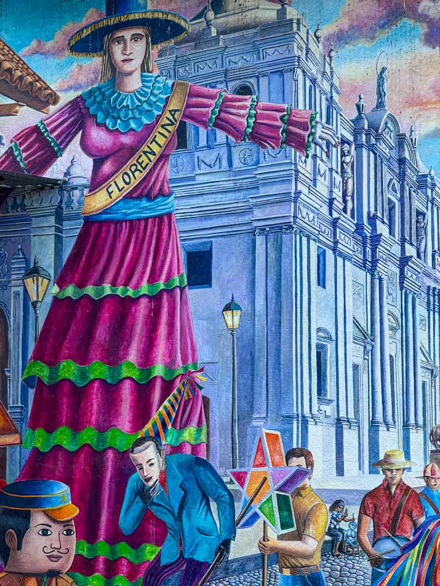 Political mural in León's historic center, Nicaragua