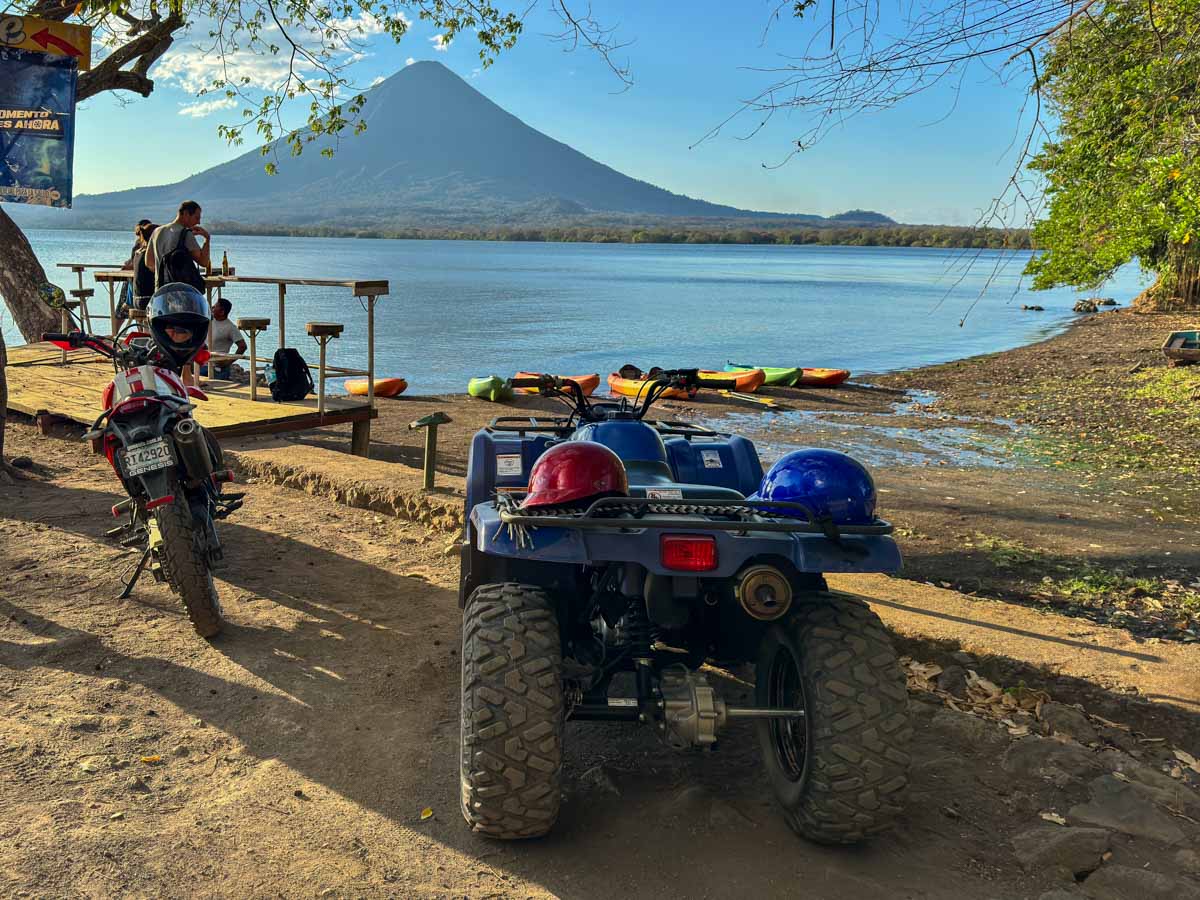 Kayak on the beach at sunset in Mérida, Ometepe, Nicaragua