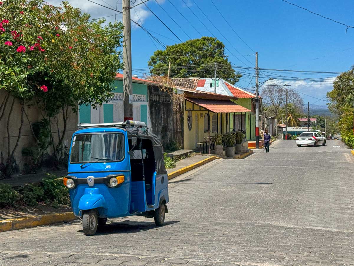 Tuk-tuk on a street in Moyogalpa, Ometepe