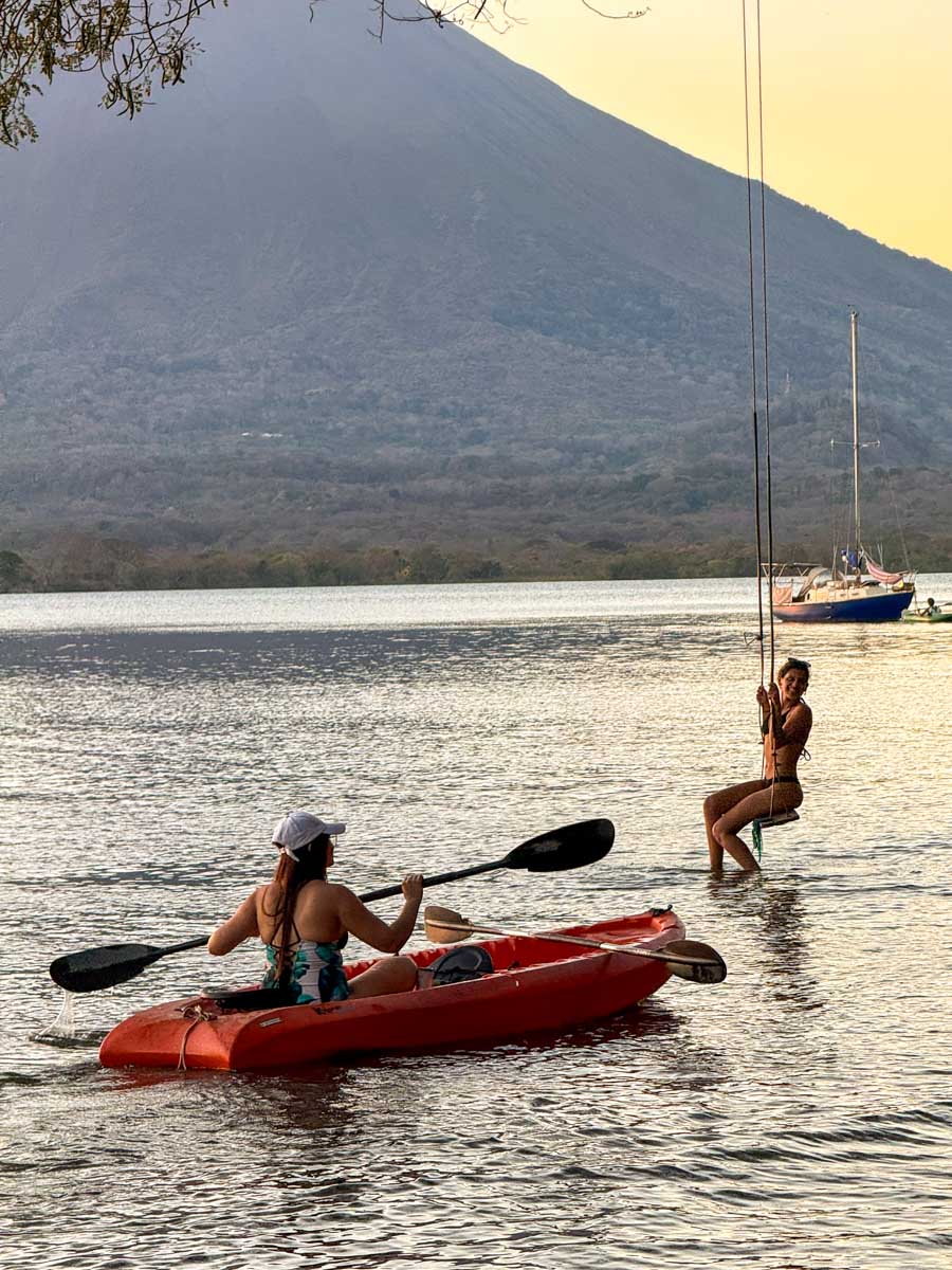 Kayak on the beach at Playa Mangos, Ometepe