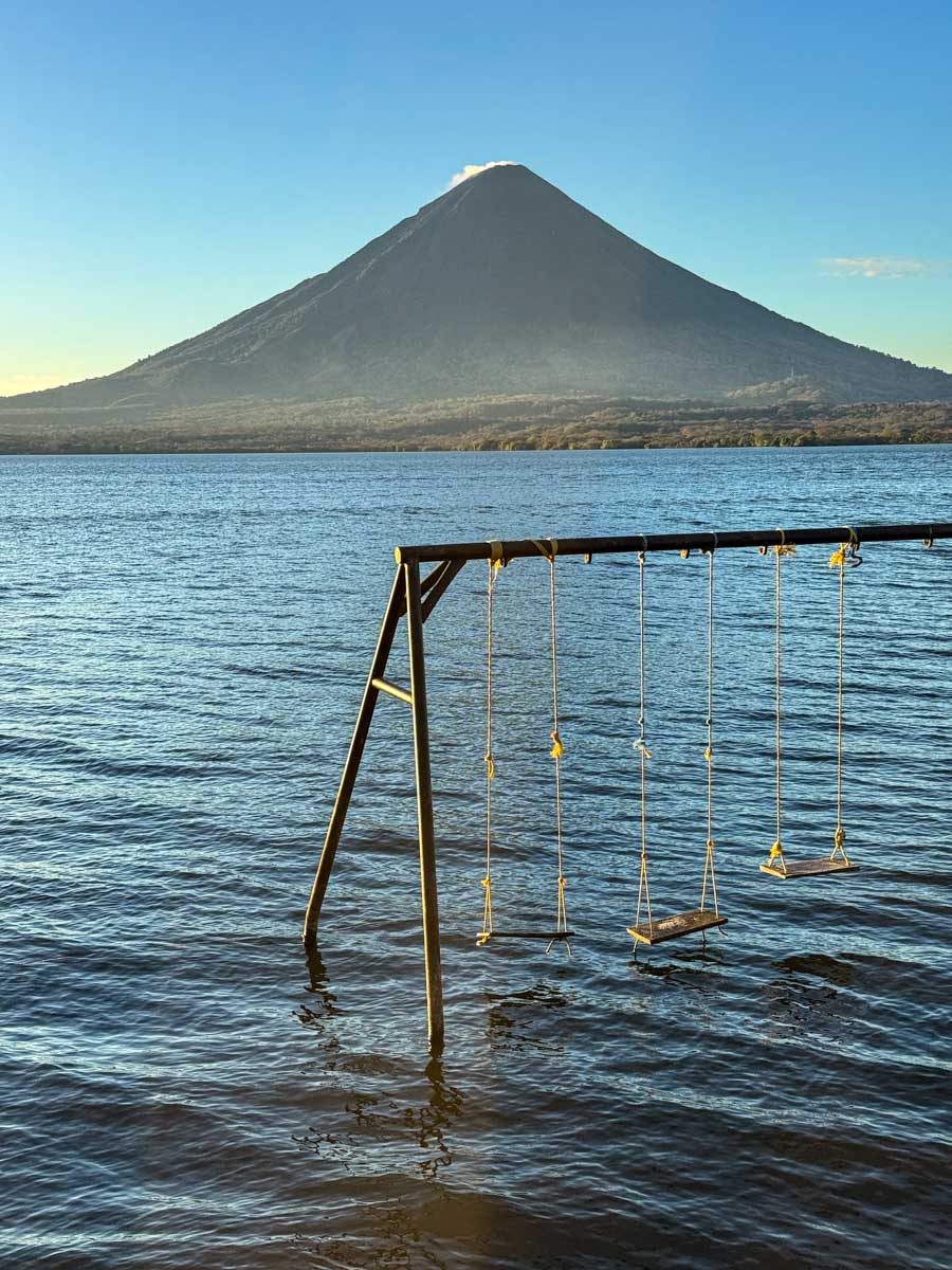 Swings by the lake at Playa El Perú, Ometepe