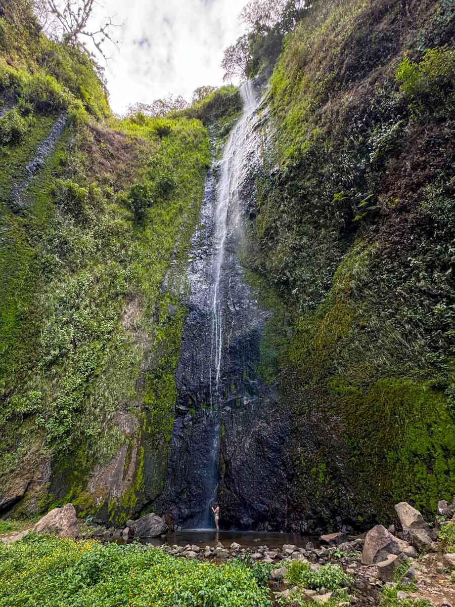 Swimming beneath Cascada de San Ramón on Ometepe