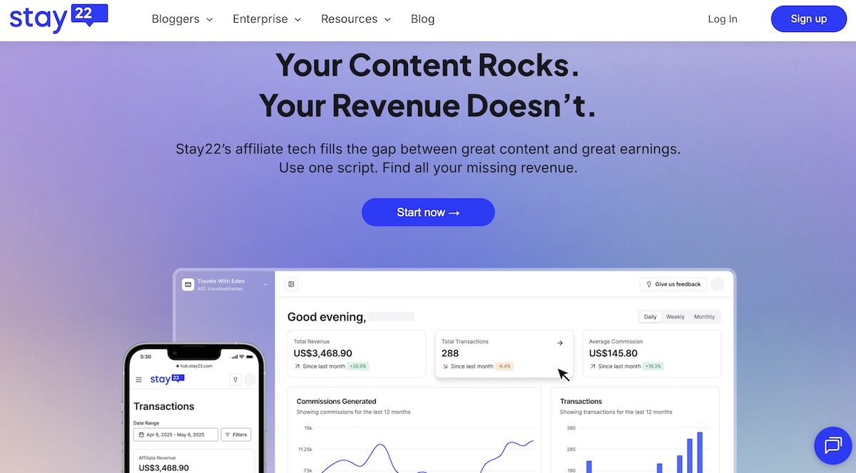 Stay22 front page