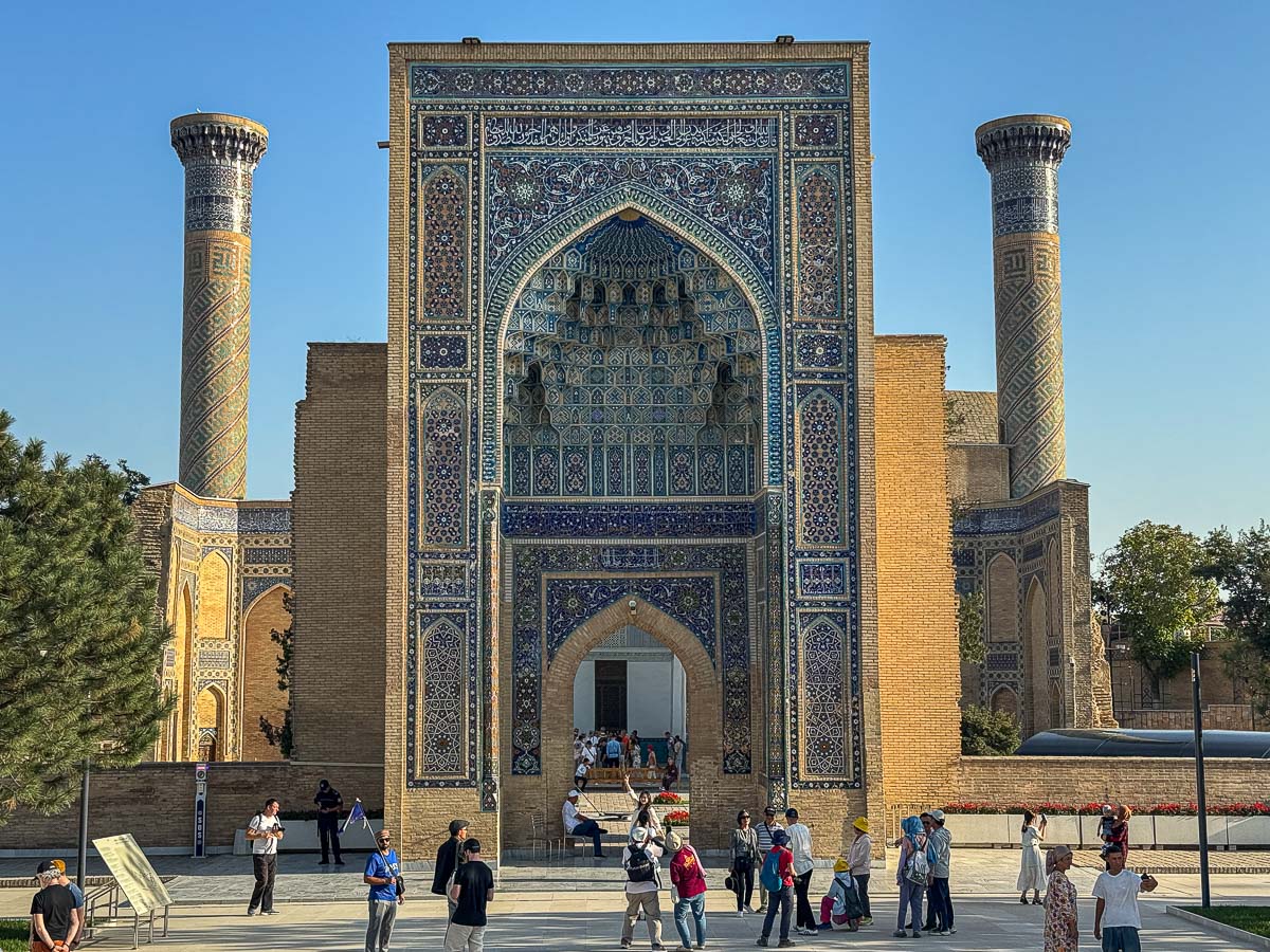 Gur-i Amir Mausoleum and its minarets in Samarkand, Uzbekistan