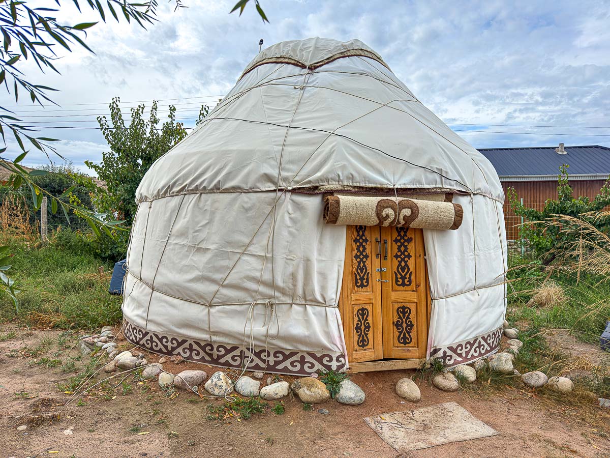 Nina's yurt at Beltam Yurt Camp on the shore of Issyk-Kul, Kyrgyzstan