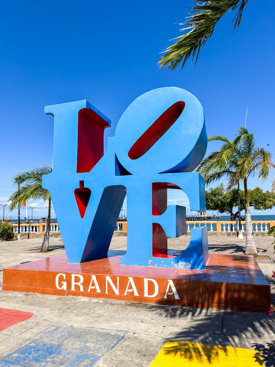 LOVE sign along the Granada Malecon, Nicaragua