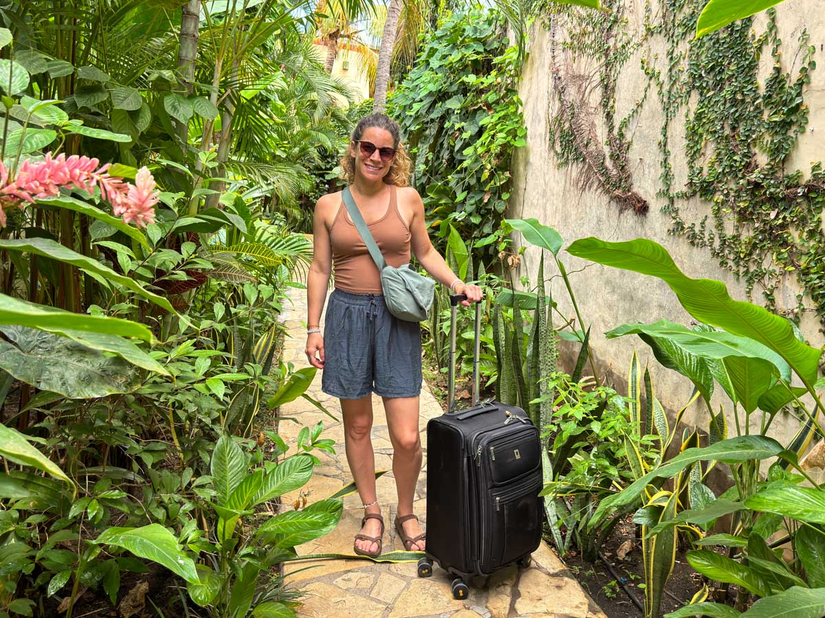 Nina arriving in Granada, Nicaragua with her luggage