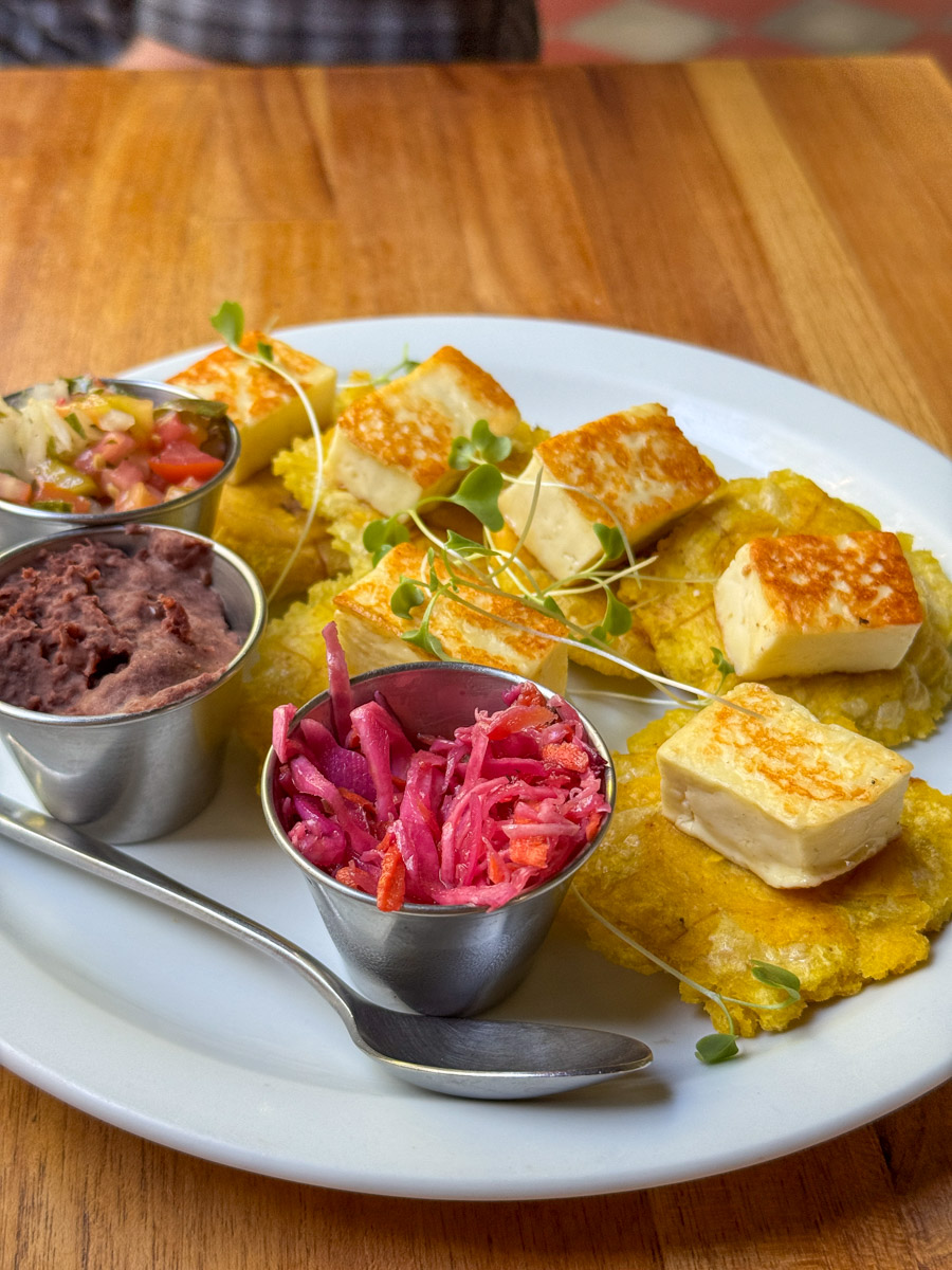 Tostones with fried cheese in Granada, Nicaragua