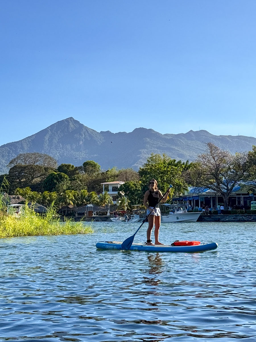 Mombacho Volcano seen across Lake Nicaragua from Las Isletas, Granada