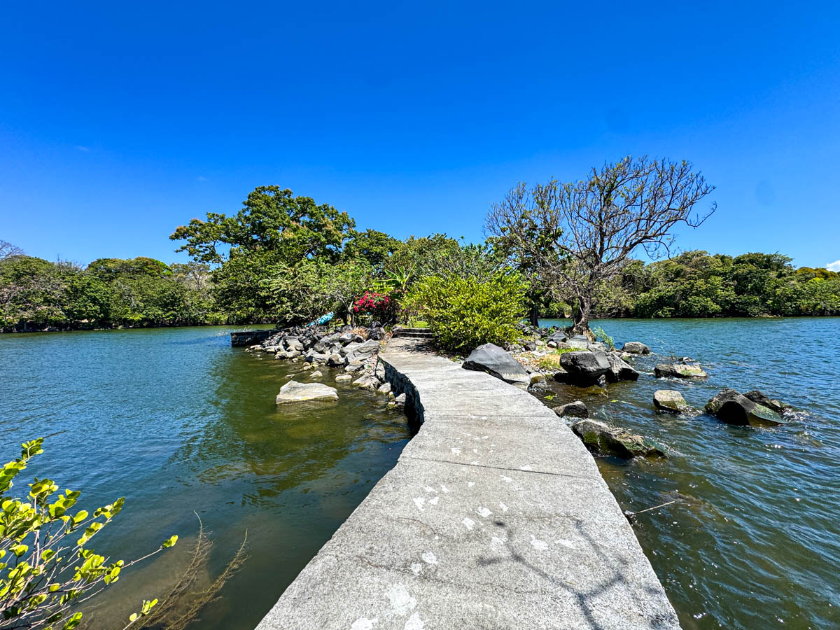 Walkway through the trees on Isla Mirabel private island, Granada, Nicaragua