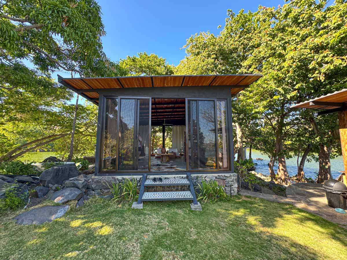 Glass-walled house on Isla Mirabel private island, Granada, Nicaragua