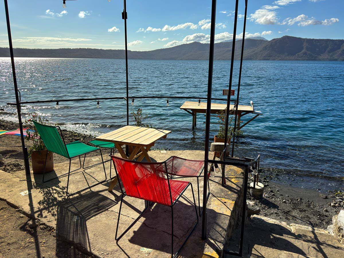 Lakefront deck at Casa Bella, Laguna de Apoyo, Nicaragua