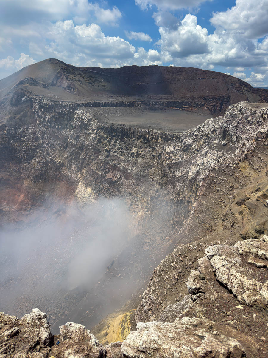 Smoking Santiago Crater at Masaya Volcano near Granada