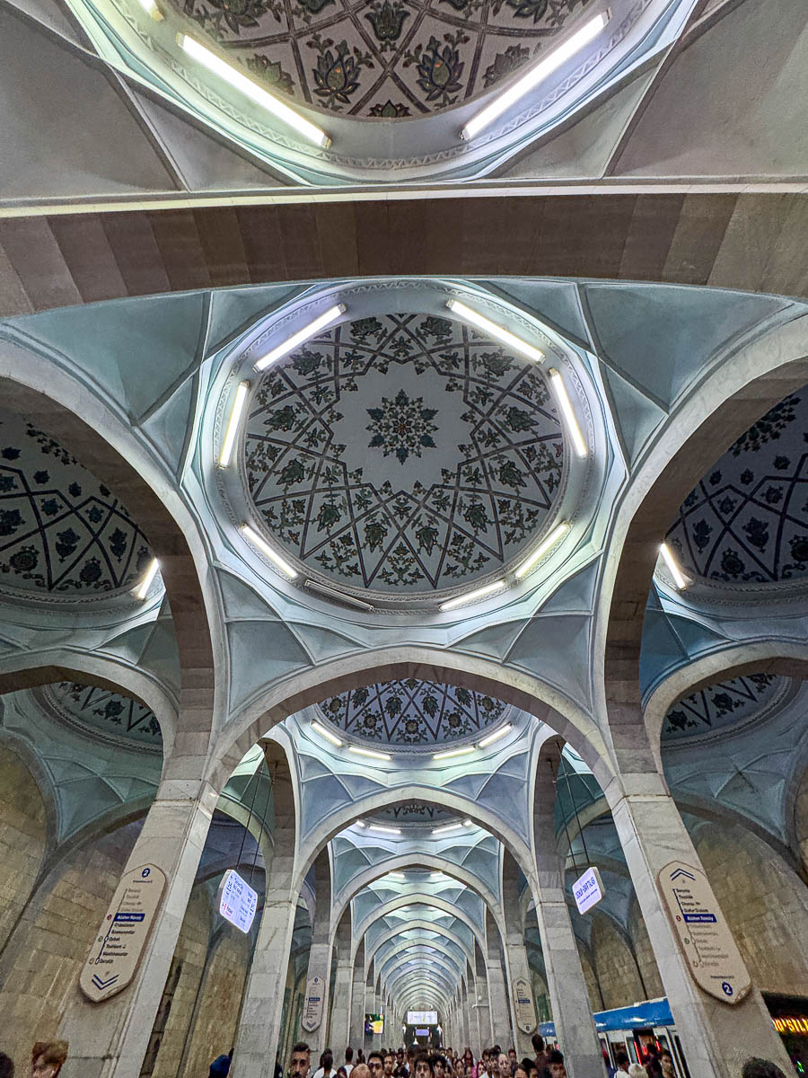 Ornate Tashkent Metro station in Uzbekistan