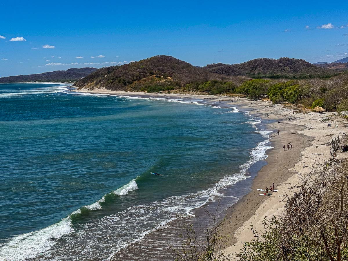 Popoyo beach and coastline from above, Nicaragua