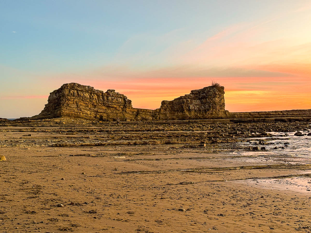 Sunset over Magnific Rock in Popoyo, Nicaragua