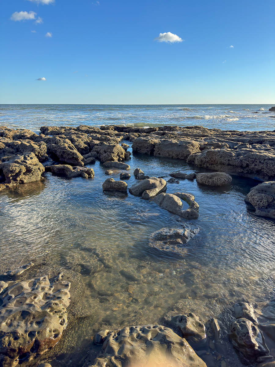 Tide pool on the rocks at low tide in Popoyo, Nicaragua